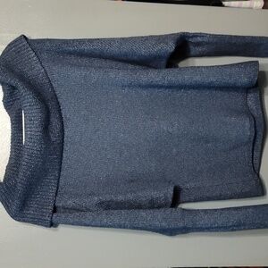 Women's Off-Shoulder Knit Sweater - Blue